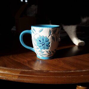 Floral studio art pottery mug (add to bundle for FREE)